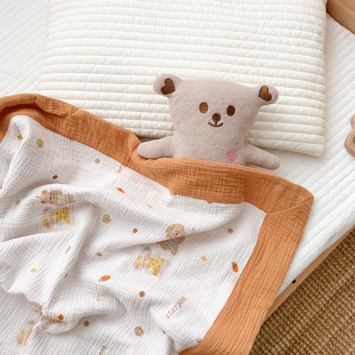 91家纺网 家纺一手货源 找家纺 BOSS 2025新款全棉纯棉皱皱纱儿童盖毯夏被  幼儿园夏被夏凉被空调被