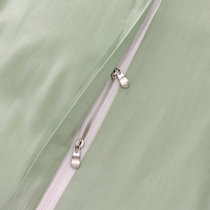 91家纺网 家纺一手货源 找家纺 2025新款13374全棉母婴级贝壳绣宽边枕套纯色刺绣三角针四件套全棉贡缎新疆长绒字母款 贝壳绣-炫彩绿