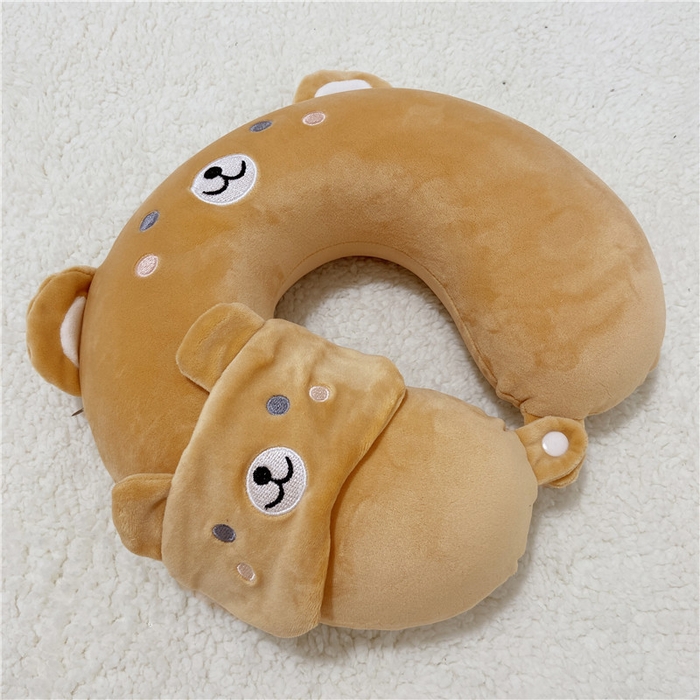 91家纺网 家纺一手货源 找家纺 卡奥家纺 2025新款带眼罩卡通U型枕旅行颈椎枕