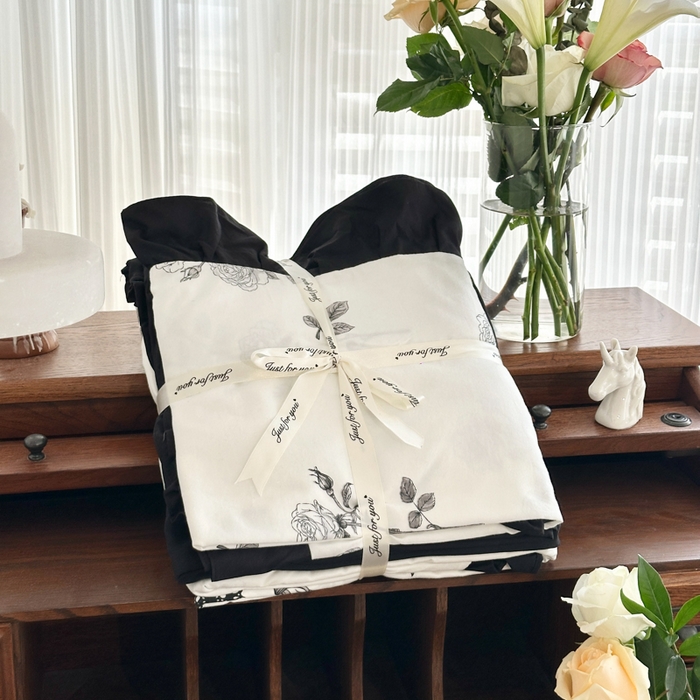 91家纺网 家纺一手货源 找家纺 芷凡家纺 2025新款皱皱云感棉赫本风韩式花边四件套 爱丽莎