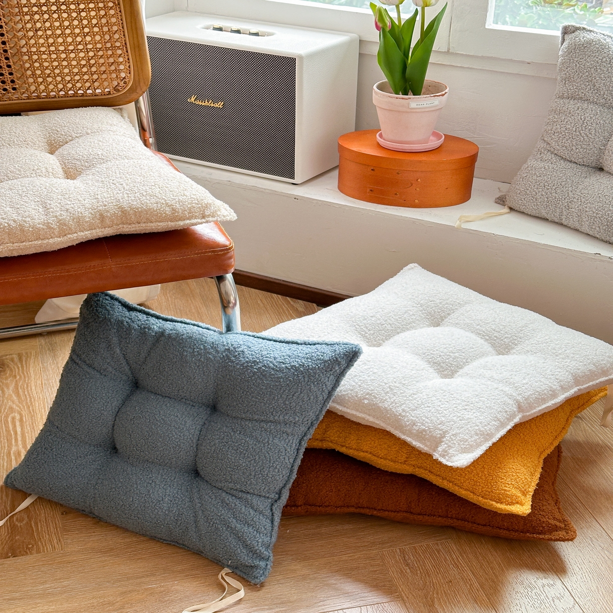 91家纺网 家纺一手货源 找家纺 （总）美茉家居 2025新款泰迪绒方形坐垫