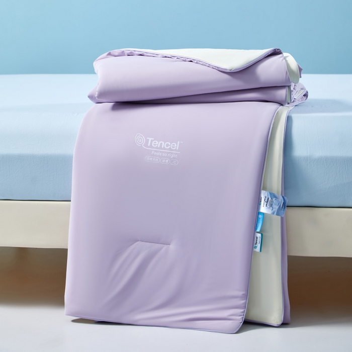 91家纺网 家纺一手货源 找家纺 玛德琳 2025新款兰精天丝凉感夏凉被空调被 木瑾紫