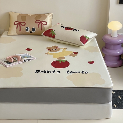 91家纺网 家纺一手货源 找家纺 （总）桃子家居 2025新款A类ins卡通数码印花1200D冰感冰丝凉席系列