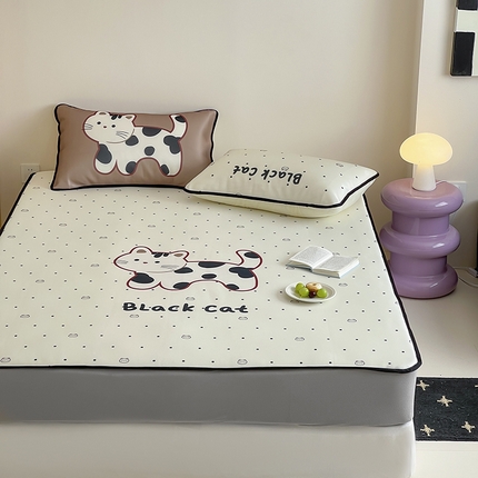 91家纺网 家纺一手货源 找家纺 （总）桃子家居 2025新款A类ins卡通数码印花1200D冰感冰丝凉席系列