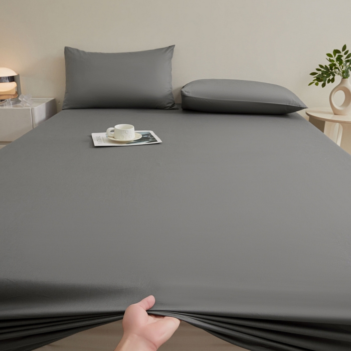 91家纺网 家纺一手货源 找家纺 优眠坊 2025新款全棉13372单床笠 铅灰色