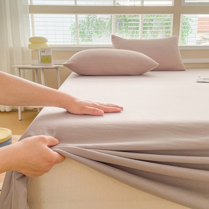 91家纺网 家纺一手货源 找家纺 牛魔王家居 2025新款糯糯棉床单枕套纯色单床单 卡色