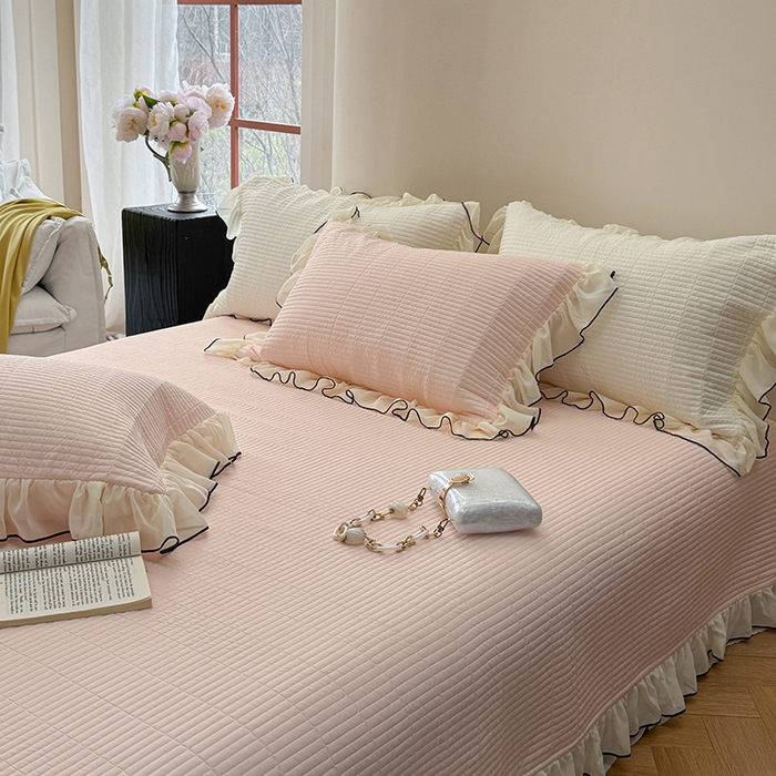 91家纺网 家纺一手货源 找家纺 （总）琳可家居 2025新款雪精灵系列兰精天丝凉感床盖三件套