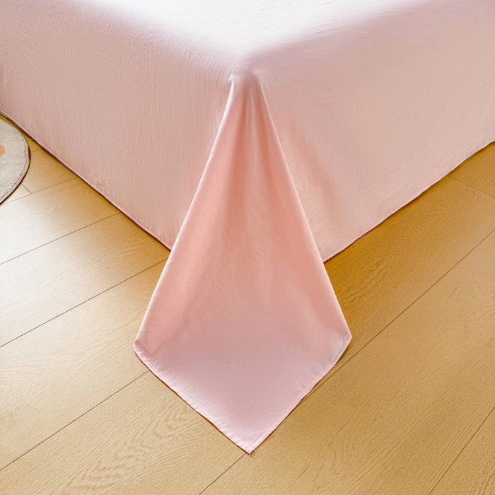 91家纺网 家纺一手货源 找家纺 牛魔王家居 2025新款糯糯棉床单枕套纯色单床单 樱花粉