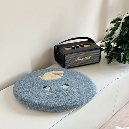 美茉家居 2025新款泰迪绒毛巾绣坐垫 小飞象