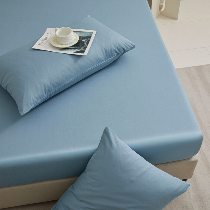 91家纺网 家纺一手货源 找家纺 优眠坊 2025新款全棉13372单床笠 波斯蓝