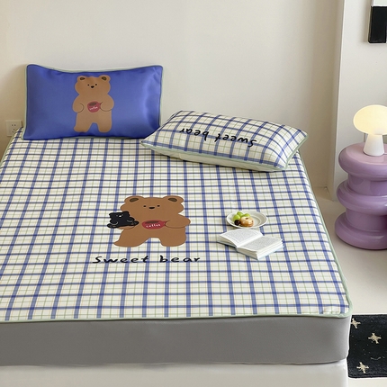 91家纺网 家纺一手货源 找家纺 （总）桃子家居 2025新款A类ins卡通数码印花1200D冰感冰丝凉席系列