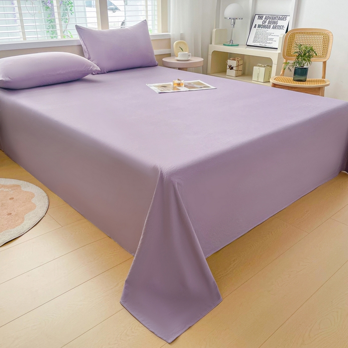 91家纺网 家纺一手货源 找家纺 牛魔王家居 2025新款糯糯棉床单枕套纯色单床单 黛紫