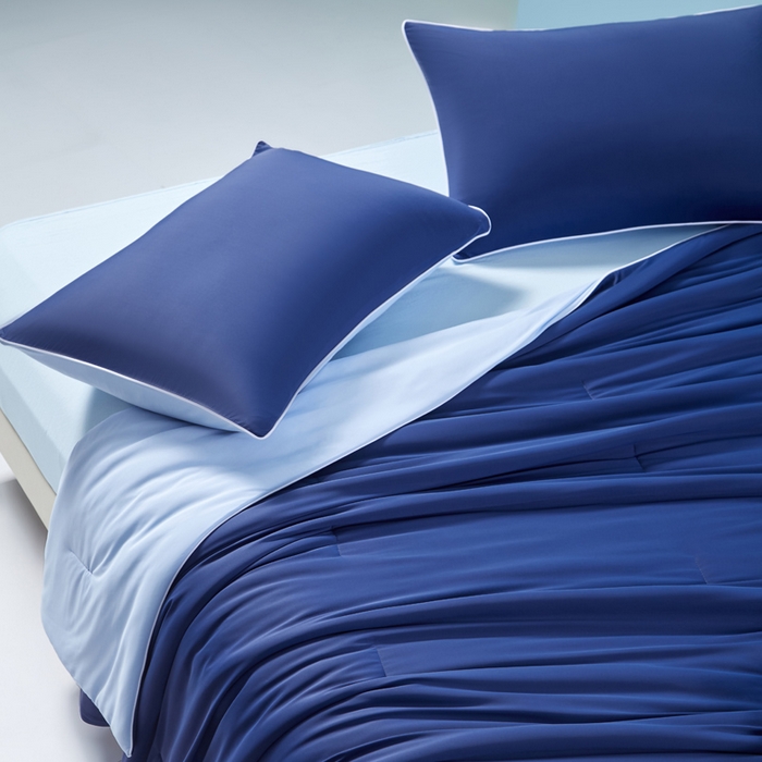 91家纺网 家纺一手货源 找家纺 玛德琳 2025新款兰精天丝凉感夏凉被空调被 雅朵蓝