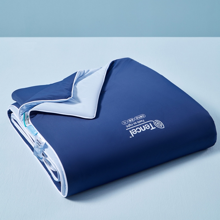 91家纺网 家纺一手货源 找家纺 玛德琳 2025新款兰精天丝凉感夏凉被空调被 雅朵蓝