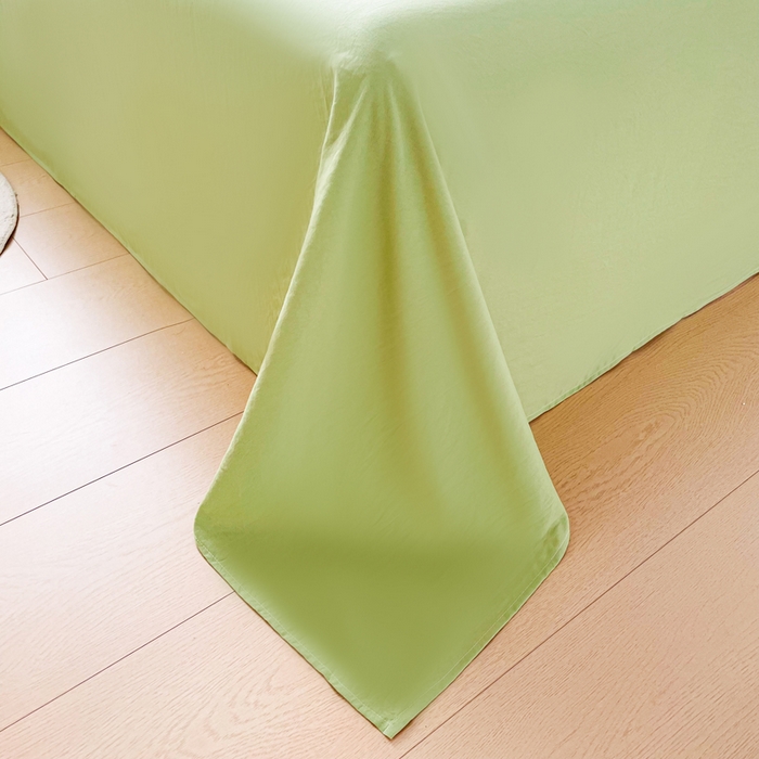 91家纺网 家纺一手货源 找家纺 牛魔王家居 2025新款糯糯棉床单枕套纯色单床单 抹茶绿