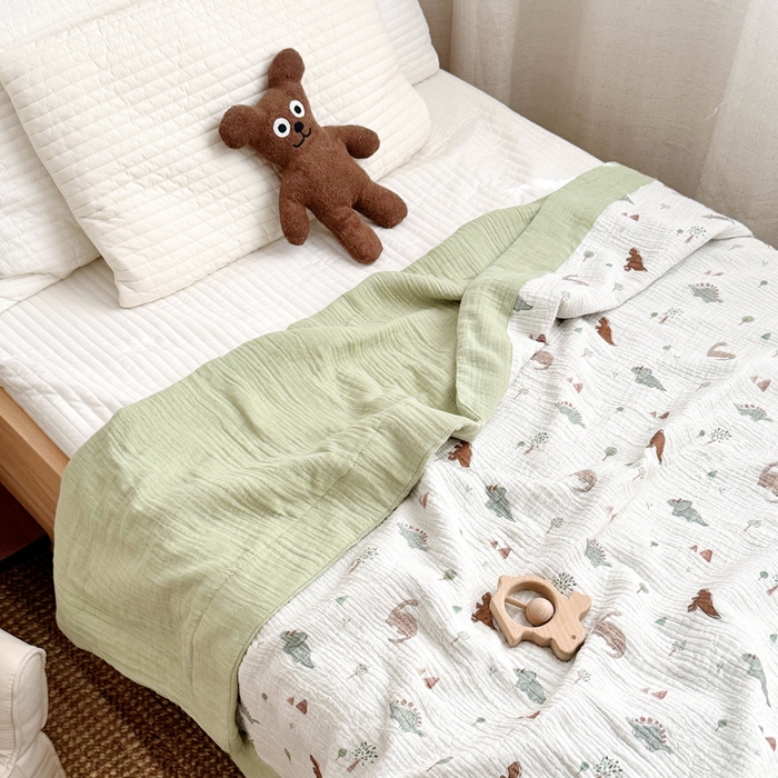 91家纺网 家纺一手货源 找家纺 BOSS 2025新款全棉纯棉皱皱纱儿童盖毯夏被  幼儿园夏被夏凉被空调被