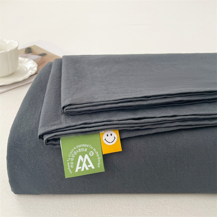 91家纺网 家纺一手货源 找家纺 牛魔王家居 2025新款糯糯棉床单枕套纯色单床单 碳灰