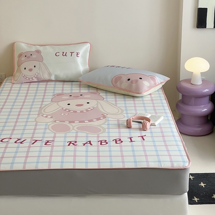 91家纺网 家纺一手货源 找家纺 （总）桃子家居 2025新款A类ins卡通数码印花1200D冰感冰丝凉席系列