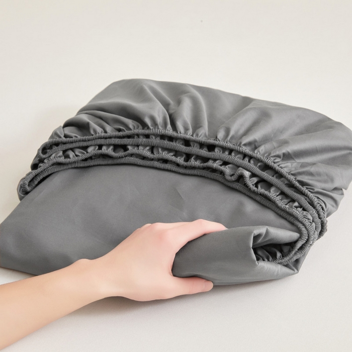 91家纺网 家纺一手货源 找家纺 优眠坊 2025新款全棉13372单床笠 铅灰色