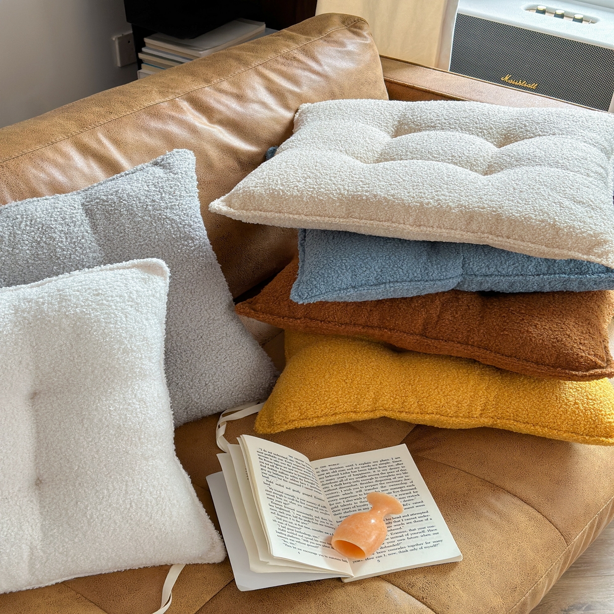 91家纺网 家纺一手货源 找家纺 （总）美茉家居 2025新款泰迪绒方形坐垫