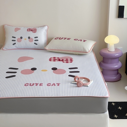 91家纺网 家纺一手货源 找家纺 （总）桃子家居 2025新款A类ins卡通数码印花1200D冰感冰丝凉席系列