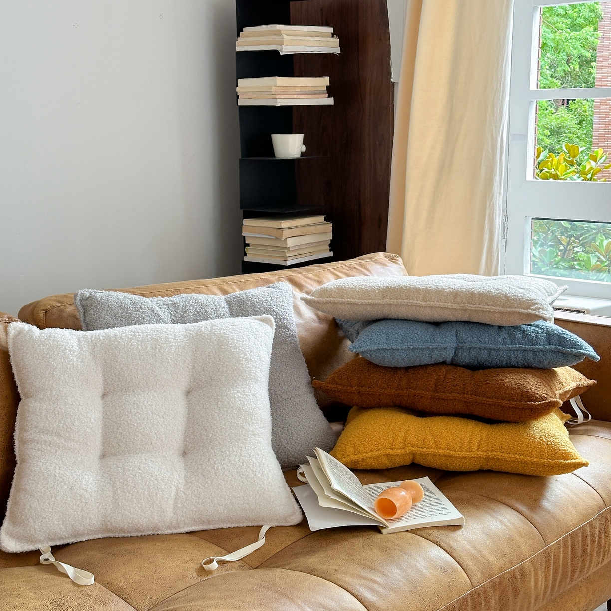 91家纺网 家纺一手货源 找家纺 （总）美茉家居 2025新款泰迪绒方形坐垫