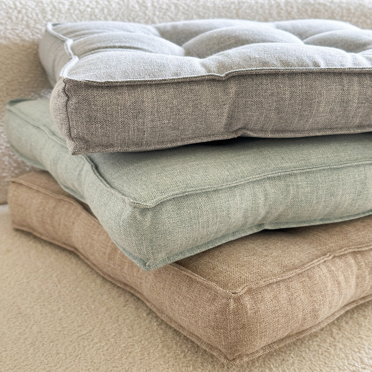 91家纺网 家纺一手货源 找家纺 （总）美茉家居 2025新款棉麻面包坐垫