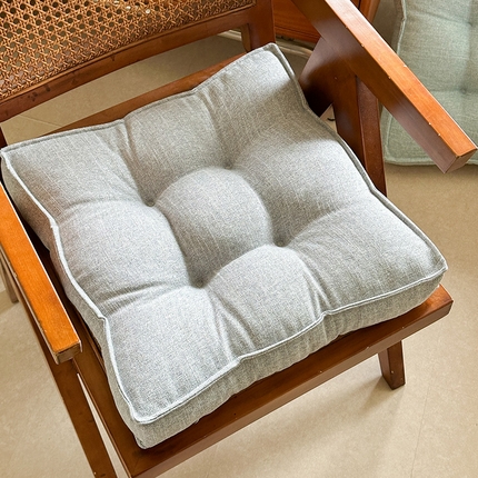 91家纺网 家纺一手货源 找家纺 美茉家居 2025新款棉麻面包坐垫 浅灰