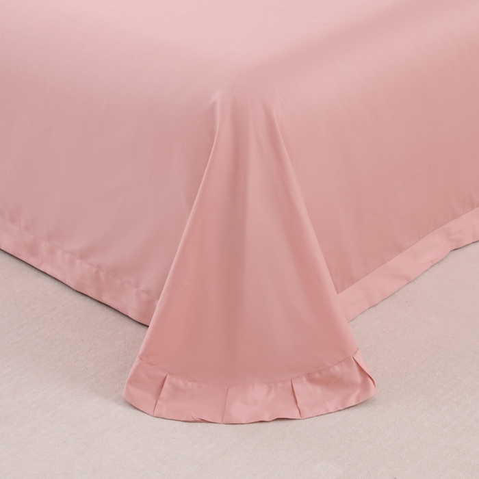 91家纺网 家纺一手货源 找家纺 优姿家纺2025新品高端加密全棉100支绣花宽边四件套 玫瑰花簇粉色