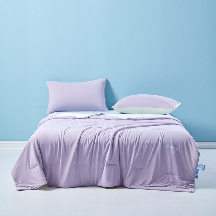 91家纺网 家纺一手货源 找家纺 玛德琳 2025新款兰精天丝凉感夏凉被空调被 木瑾紫