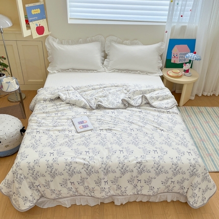 91家纺网 家纺一手货源 找家纺 预言家纺 2024新款A类针织棉夏被,瓷韵