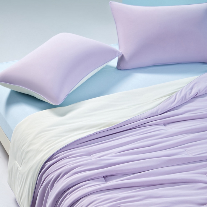 91家纺网 家纺一手货源 找家纺 玛德琳 2025新款兰精天丝凉感夏凉被空调被 木瑾紫