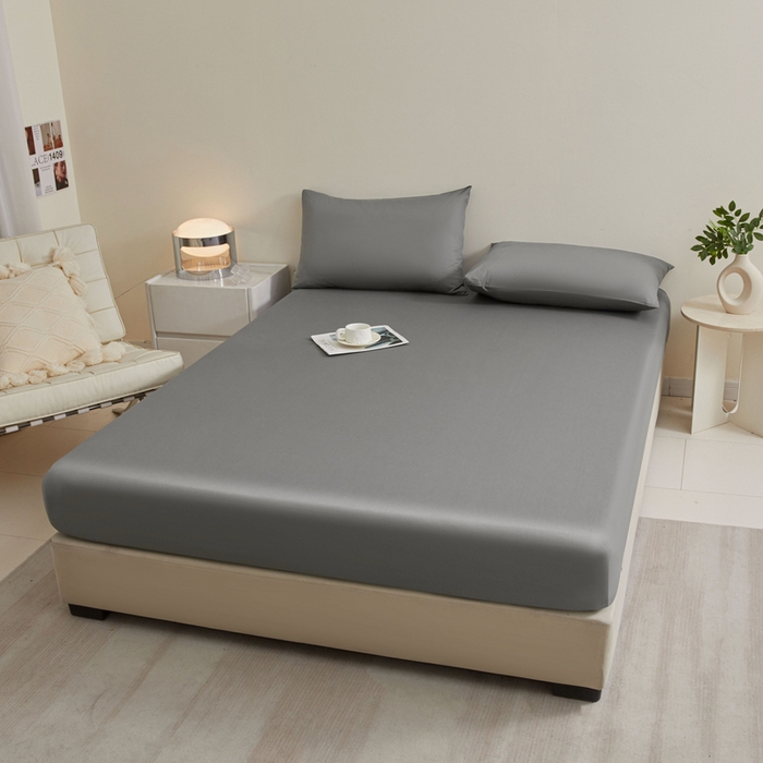 91家纺网 家纺一手货源 找家纺 优眠坊 2025新款全棉13372单床笠 铅灰色