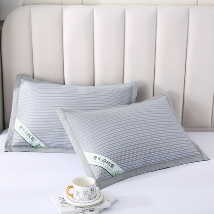 小牛席业 2025新款经典条纹-PE凉感冰丝夏凉枕 灰色48*74cm/只