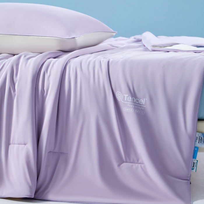 91家纺网 家纺一手货源 找家纺 玛德琳 2025新款兰精天丝凉感夏凉被空调被 木瑾紫