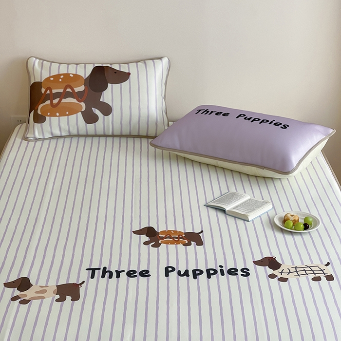 91家纺网 家纺一手货源 找家纺 （总）桃子家居 2025新款A类ins卡通数码印花1200D冰感冰丝凉席系列