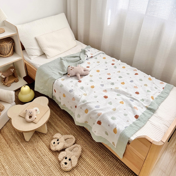 91家纺网 家纺一手货源 找家纺 BOSS 2025新款全棉纯棉皱皱纱儿童盖毯夏被  幼儿园夏被夏凉被空调被