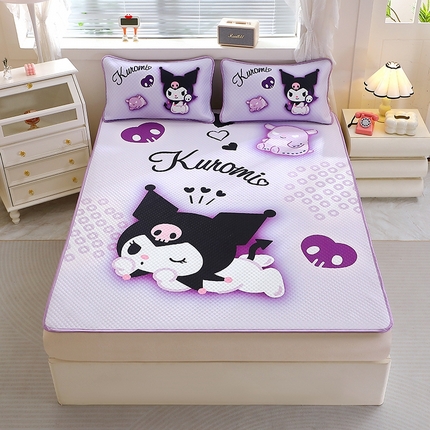 91家纺网 家纺一手货源 找家纺 （总）八零年代  2025大版卡通三丽鸥正版授权大版卡通夏季凉豆豆凉席三件套空调房床笠款凉席三件套