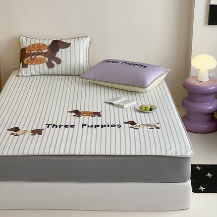 （总）桃子家居 2025新款A类ins卡通数码印花1200D冰感冰丝凉席系列