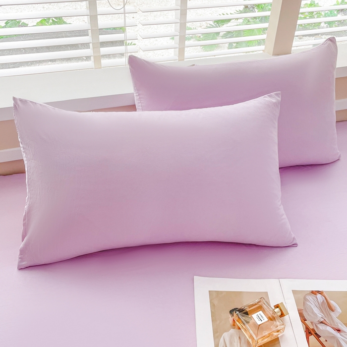 91家纺网 家纺一手货源 找家纺 牛魔王家居 2025新款糯糯棉床单枕套纯色单床单 浅紫