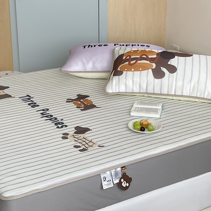 91家纺网 家纺一手货源 找家纺 （总）桃子家居 2025新款A类ins卡通数码印花1200D冰感冰丝凉席系列