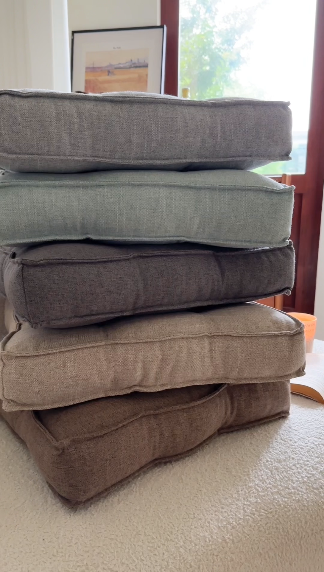 91家纺网 家纺一手货源 找家纺 （总）美茉家居 2025新款棉麻面包坐垫