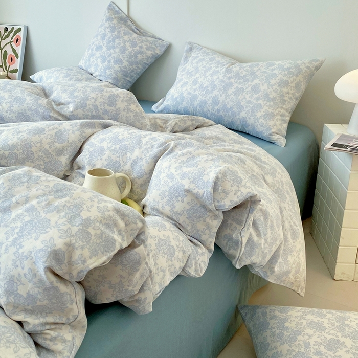 91家纺网 家纺一手货源 找家纺 于果 2025新款全棉双层纱四件套第四批 洛克庄园