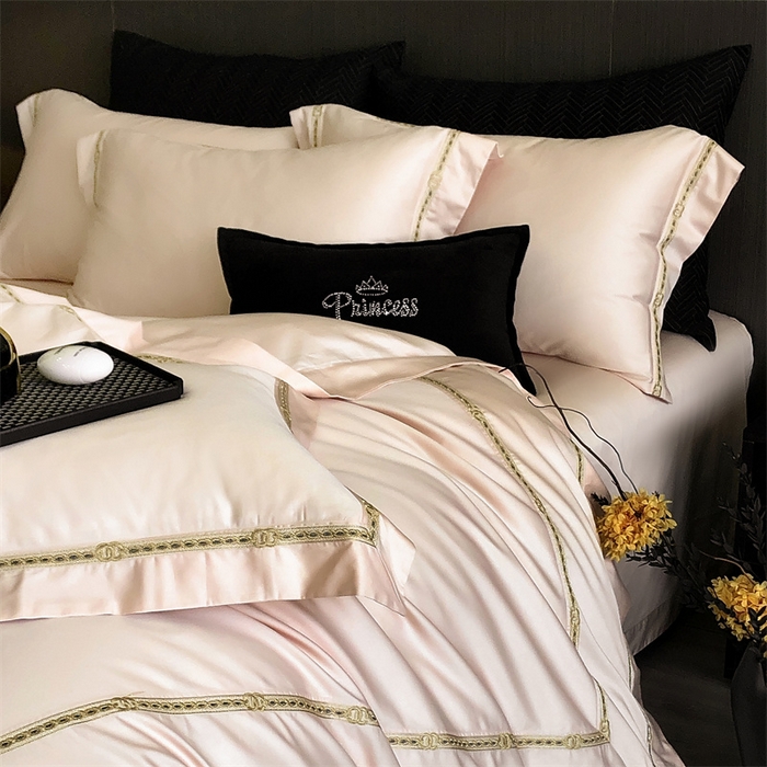 91家纺网 家纺一手货源 找家纺 （总）2025新款全棉长绒棉刺绣四件套-慕研