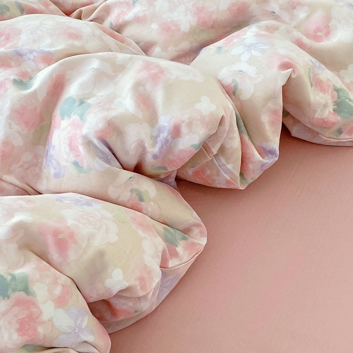 91家纺网 家纺一手货源 找家纺 于果 2025新款全棉双层纱四件套第四批 潮汐月影