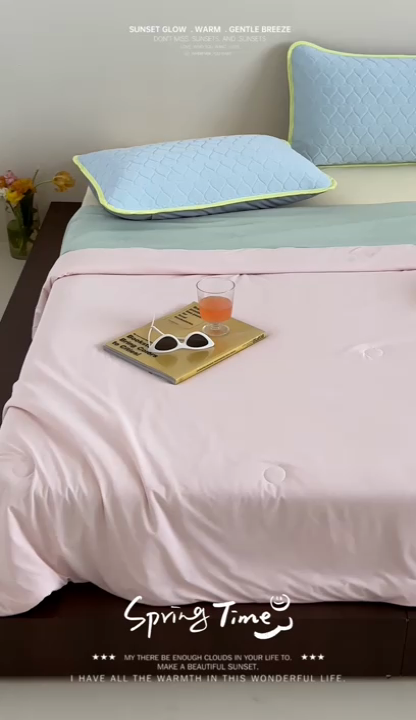 91家纺网 家纺一手货源 找家纺 顾里2025新款冰皮抗菌凉感被 芭乐茉莉