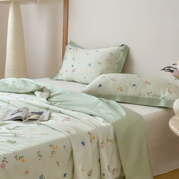 91家纺网 家纺一手货源 找家纺 顾里2025新款天丝莱赛尔夏被 春日心动