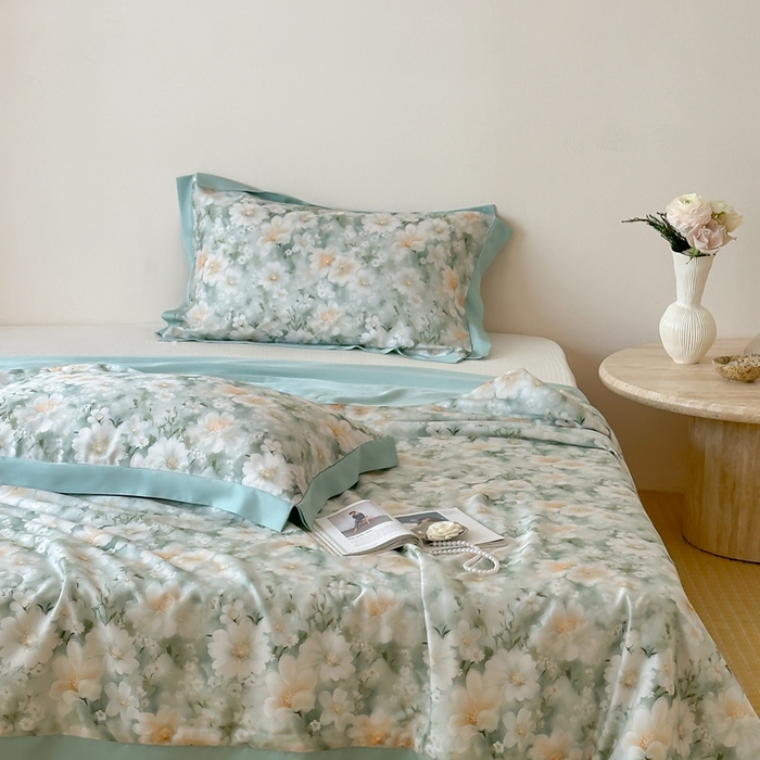 91家纺网 家纺一手货源 找家纺 顾里2025新款天丝莱赛尔夏被 薄荷微光