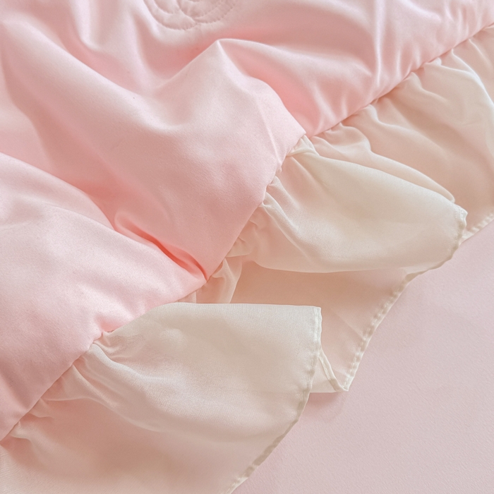 91家纺网 家纺一手货源 找家纺 凯美家居 2025新款超柔亲肤棉夏被回件套 夏被蝶恋花 粉玉