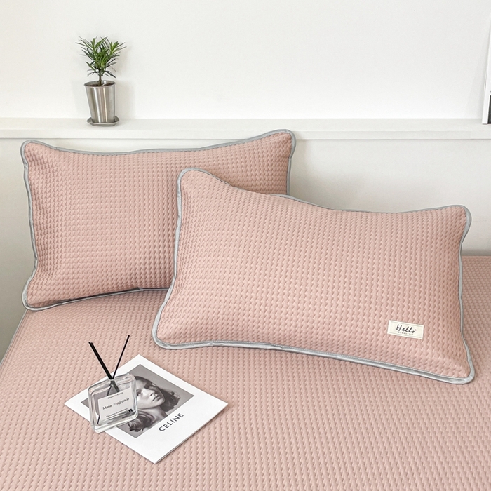 91家纺网 家纺一手货源 找家纺 吉象2025新款A类床笠款软凉席 饼干格藕粉